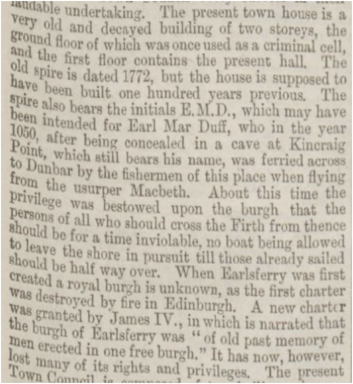 newspaper article, Proposed New Town Hall, Fife Herald 23-5-1872, part 2 of 3