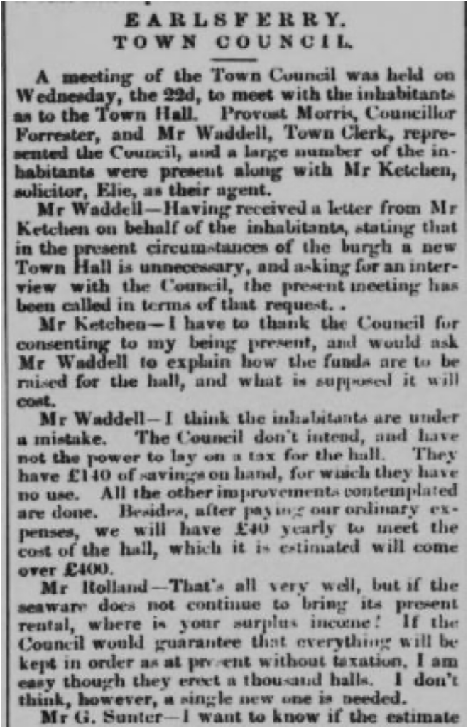newspaper article, East Fife Record 31-5-1872, part 1 of 3